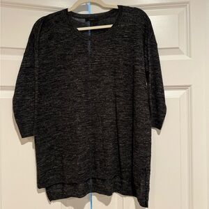 Black Heathered Knit Top